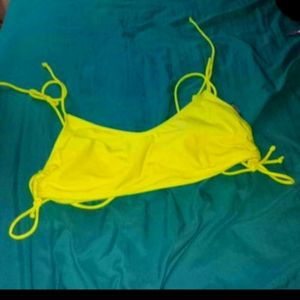 Xl neon yellow bikini string top .